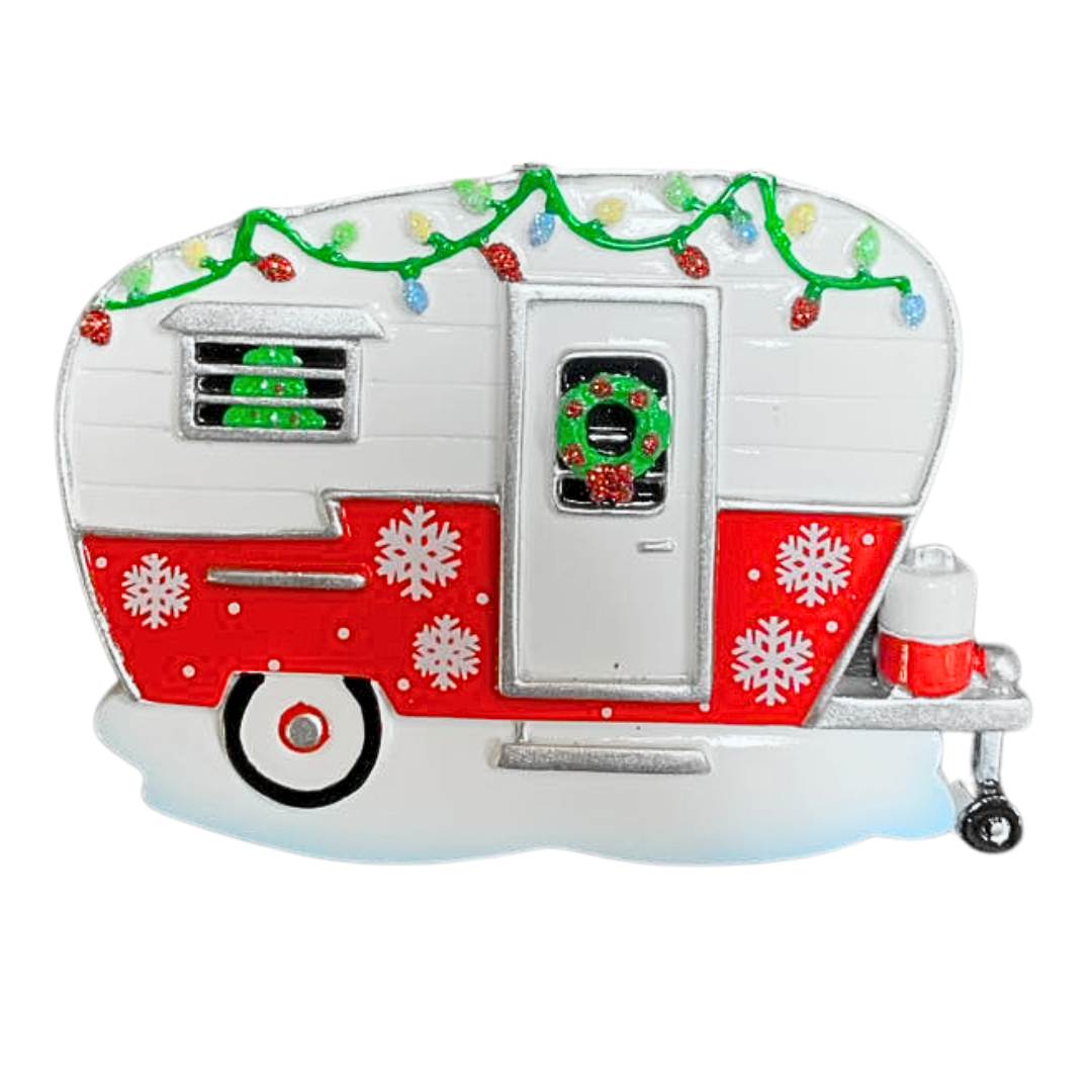 Personalized Festive Trailer Ornament - Custom Holiday Gift