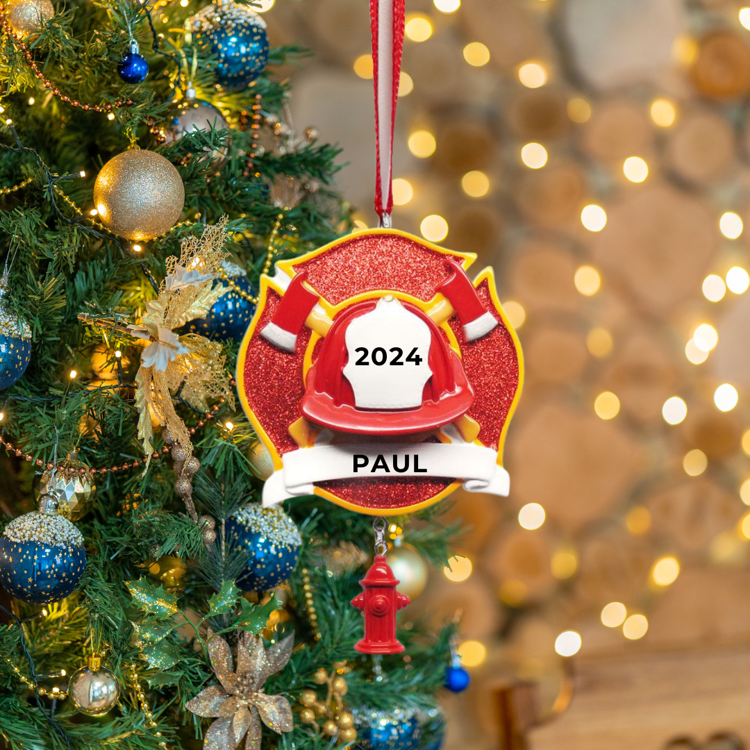 Personalized Fireman Ornament - Custom Holiday Gift