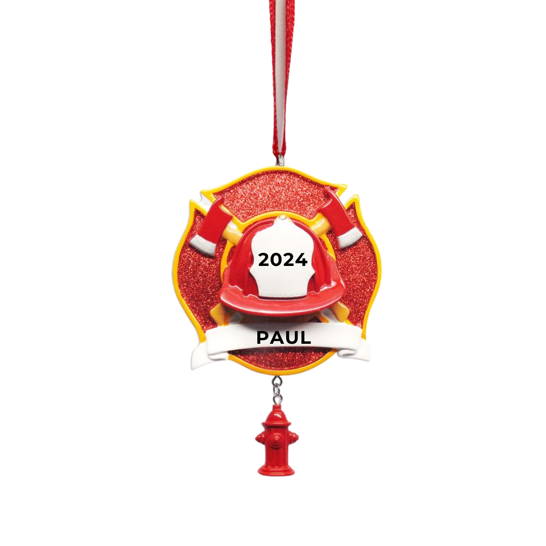 Personalized Fireman Ornament - Custom Holiday Gift