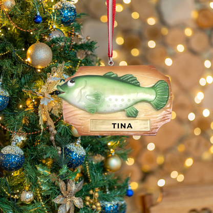 Personalized Fish Bass Ornament - Custom Holiday Gift