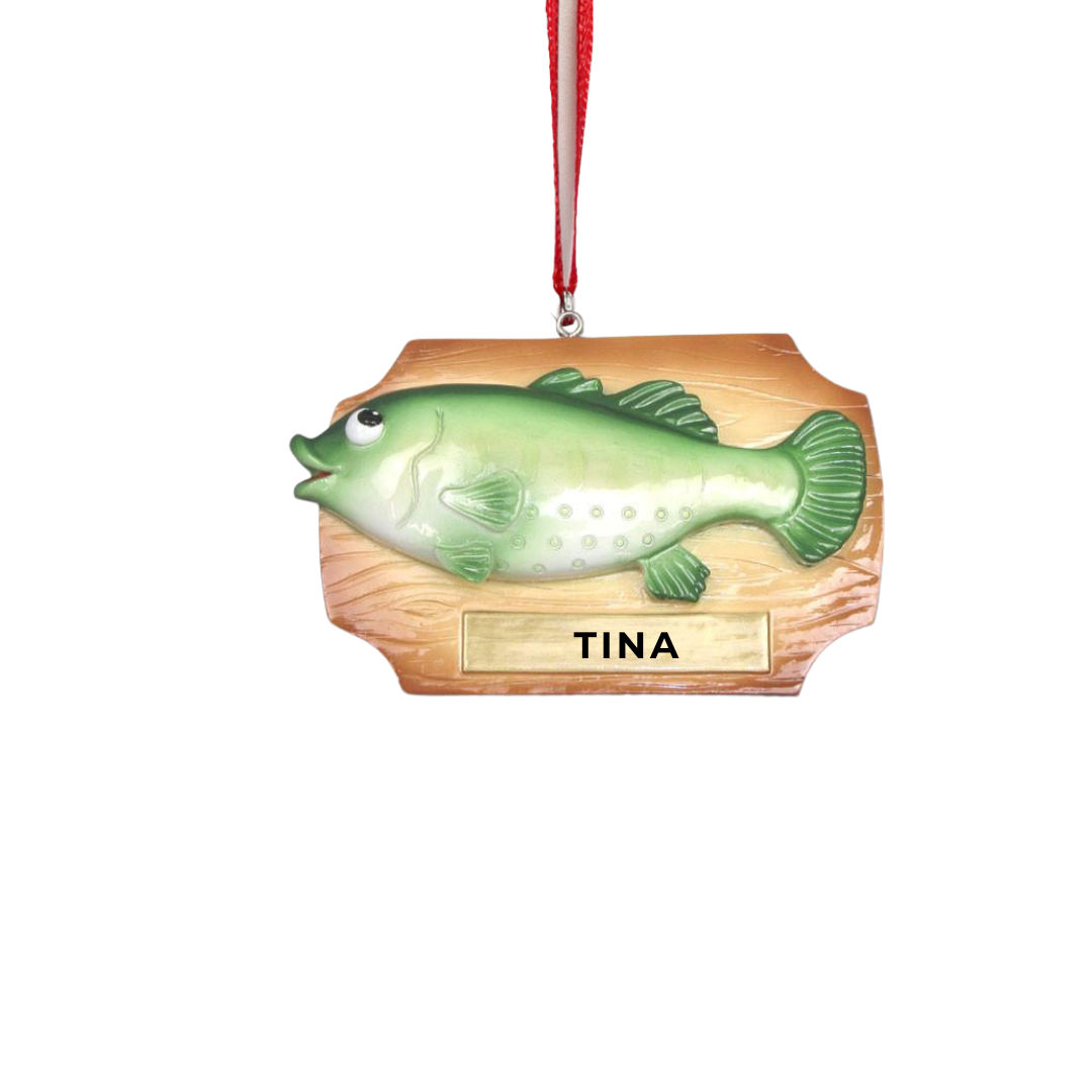 Personalized Fish Bass Ornament - Custom Holiday Gift