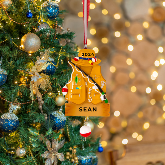 Personalized Fisher Ornament - Custom Holiday Gift