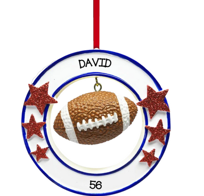 Personalized Football - 3D Ornament - Custom Holiday Gift