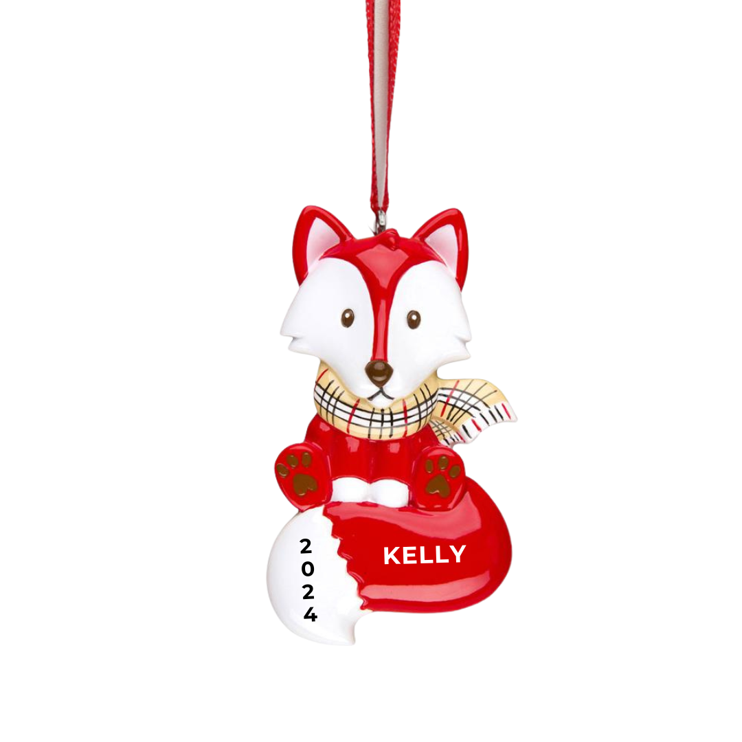 Personalized Fox Ornament - Custom Holiday Gift