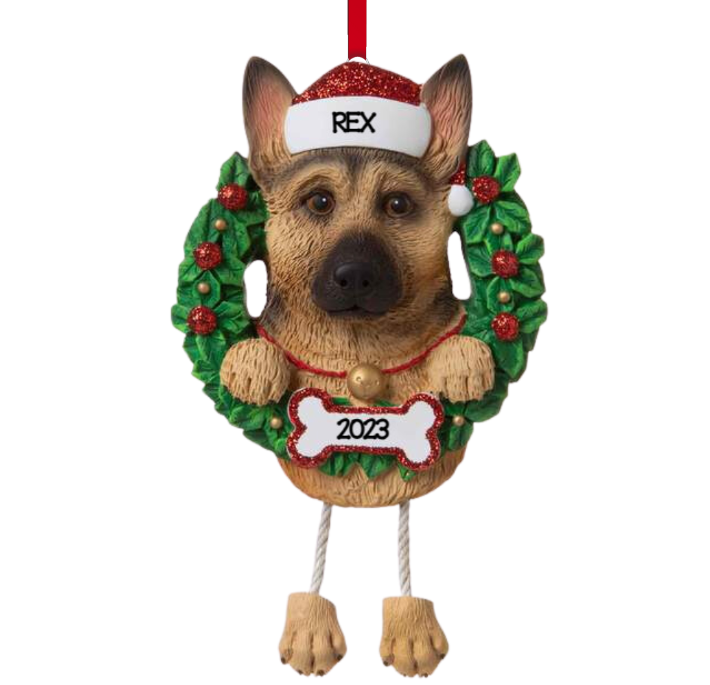 Personalized German Shepherd Dog Ornament - Custom Holiday Gift