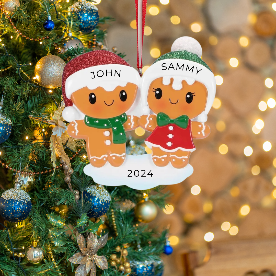 Personalized Gingerbread couple Ornament - Custom Holiday Gift