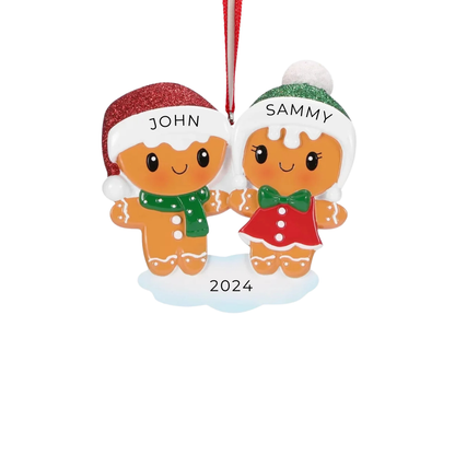 Personalized Gingerbread couple Ornament - Custom Holiday Gift