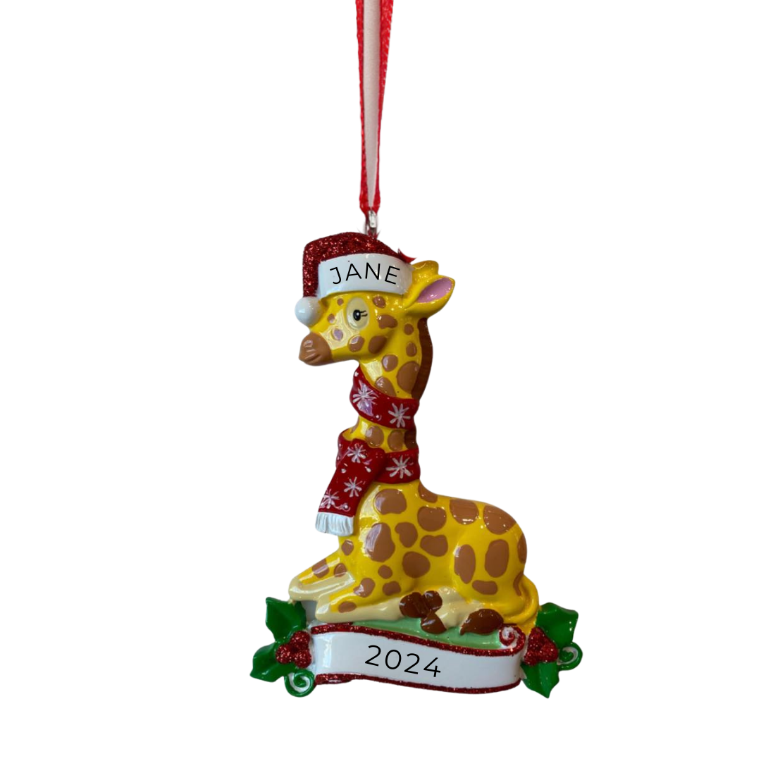 Personalized Giraffe Ornament - Custom Holiday Gift