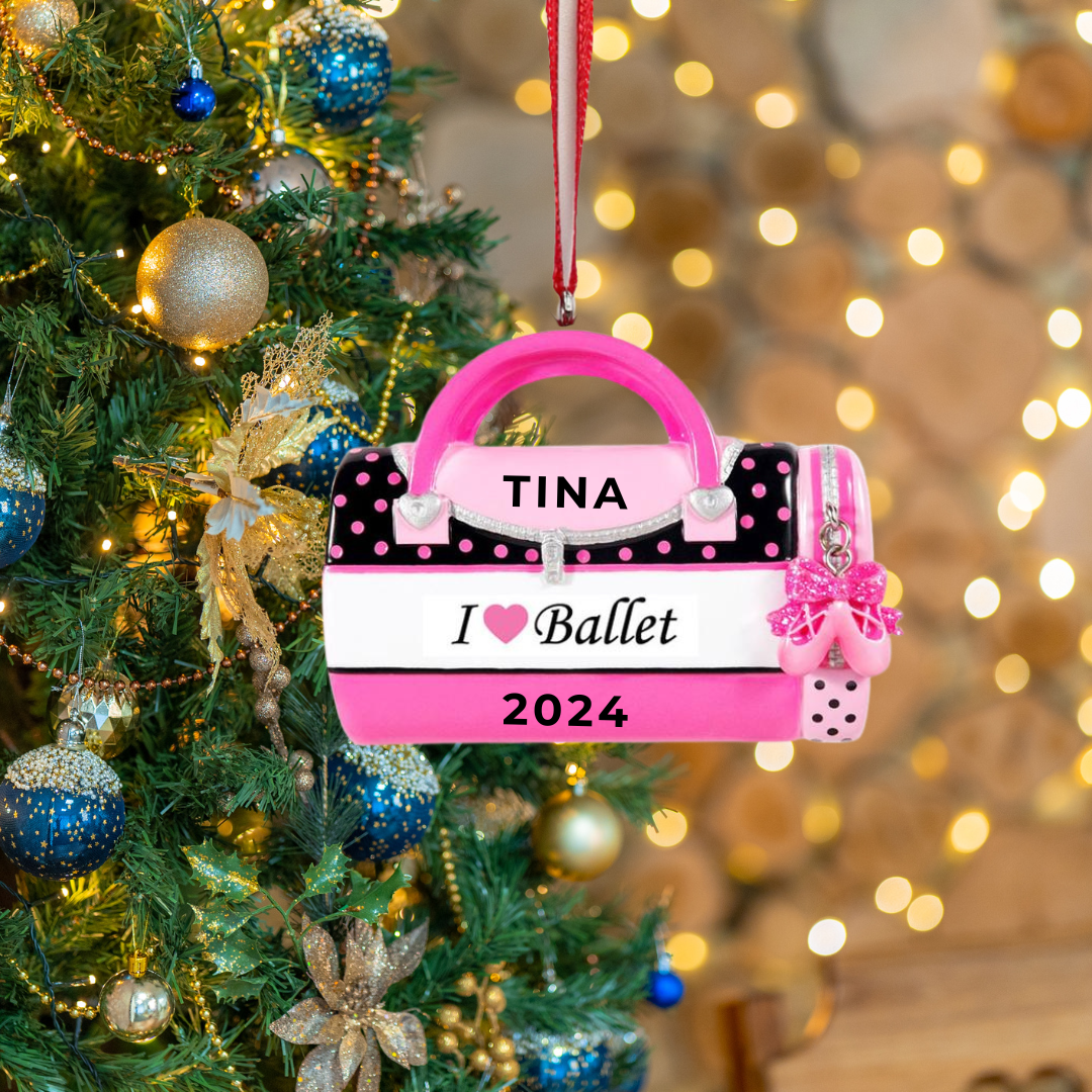 Personalized Girl's Dance Bag Ornament - Custom Holiday Gift