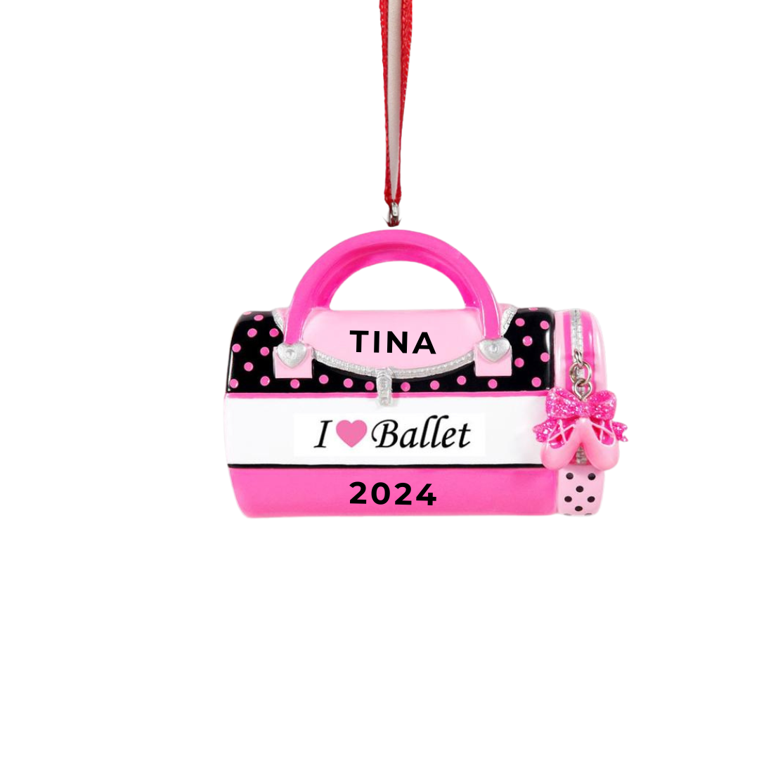 Personalized Girl's Dance Bag Ornament - Custom Holiday Gift