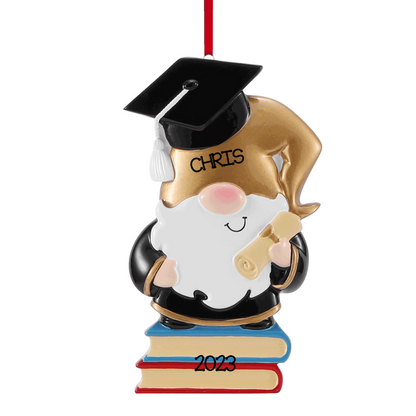 Personalized Gnome Graduate Ornament - Custom Holiday Gift