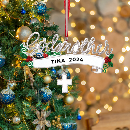 Personalized Godmother Ornament - Custom Holiday Gift