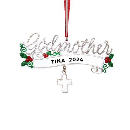 Personalized Godmother Ornament - Custom Holiday Gift