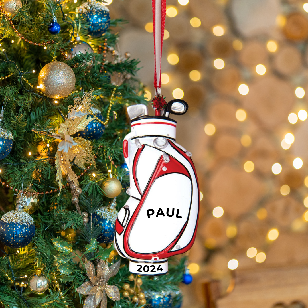 Personalized Golf Ornament - Custom Holiday Gift