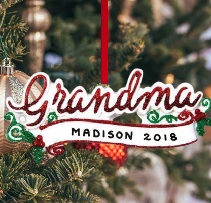 Personalized Grandma Ornament - Custom Holiday Gift