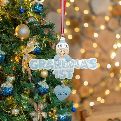 Personalized Grandma's 1st Ornament - Custom Holiday Gift