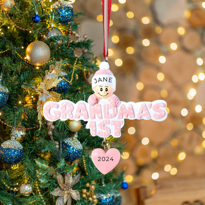 Personalized Grandma's 1st Ornament - Custom Holiday Gift