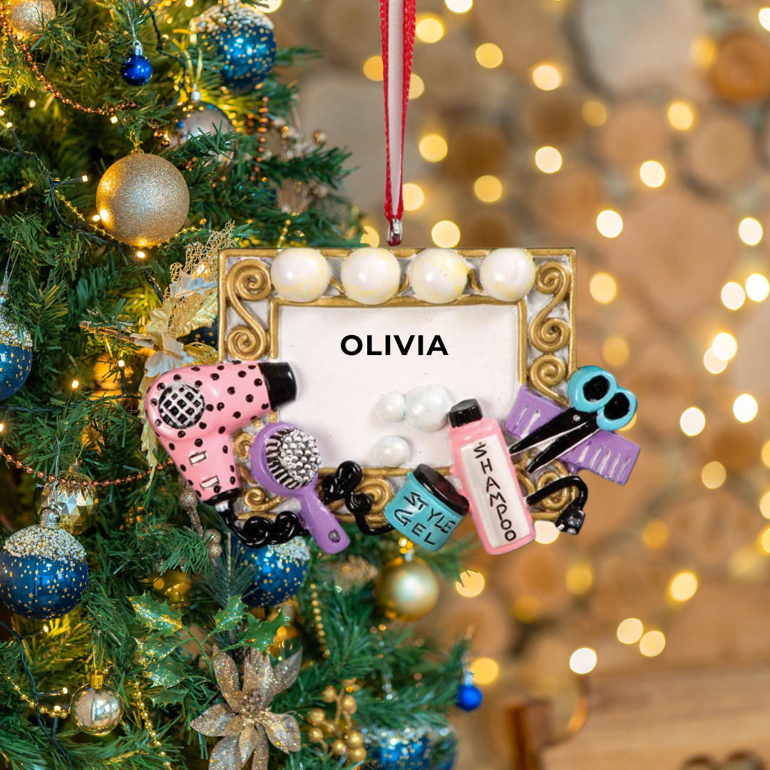 Personalized Hair Stylist Ornament - Custom Holiday Gift