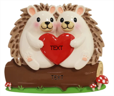 Hedgehog Couple Ornament