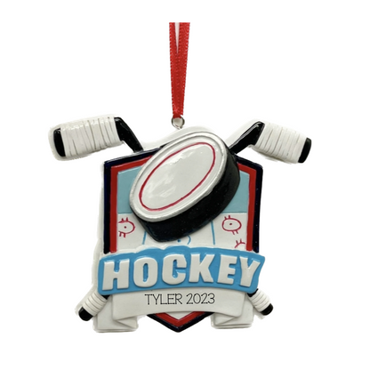 Personalized Hockey Ornament - Custom Holiday Gift