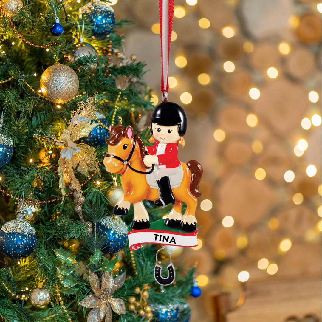 Personalized Horse Rider Ornament - Custom Holiday Gift