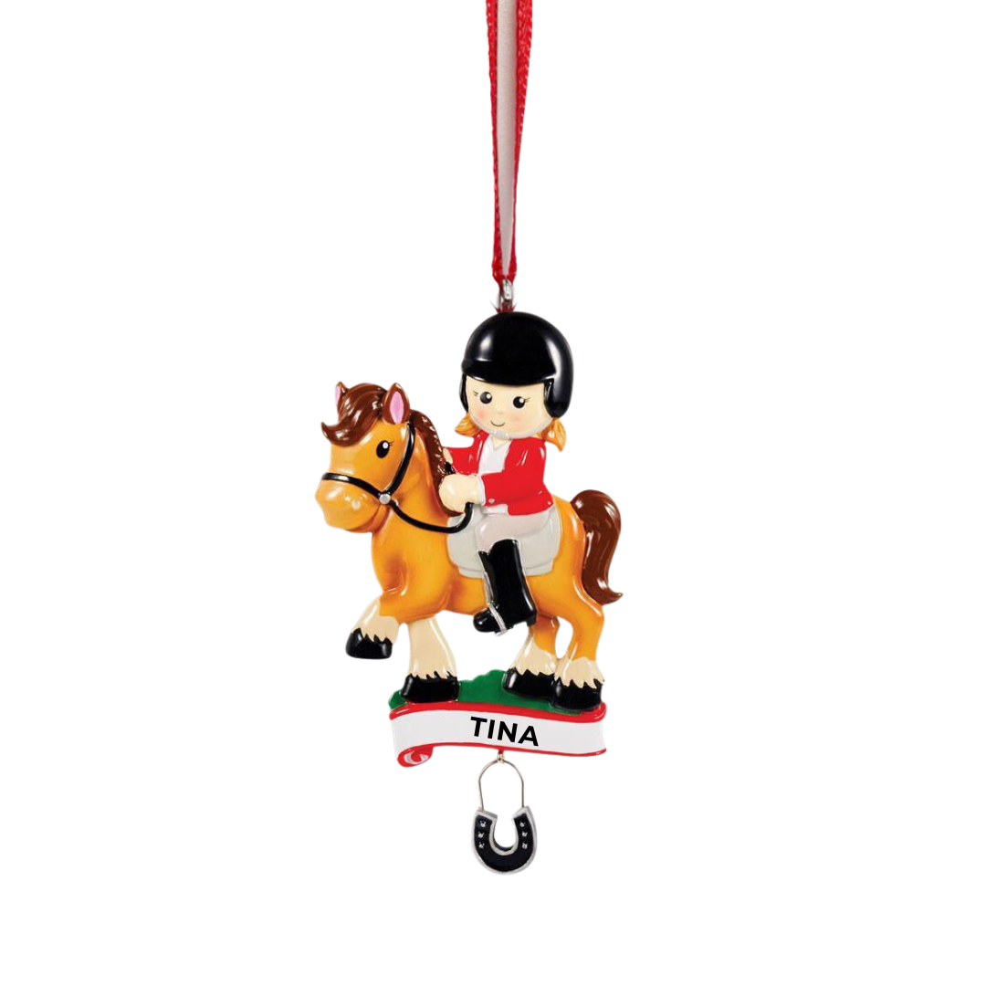 Personalized Horse Rider Ornament - Custom Holiday Gift