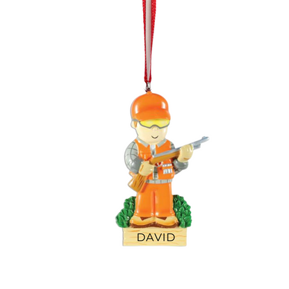 Personalized Hunter in Orange Ornament 
- Custom Holiday Gift