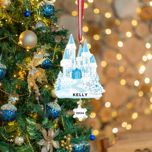 Personalized Ice Castle Ornament - Custom Holiday Gift