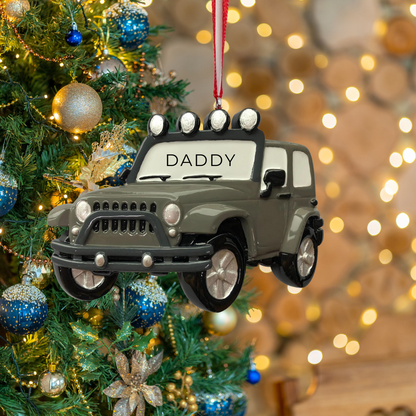 Personalized Jeep 4X4  Ornament Grey - Custom Holiday Gift