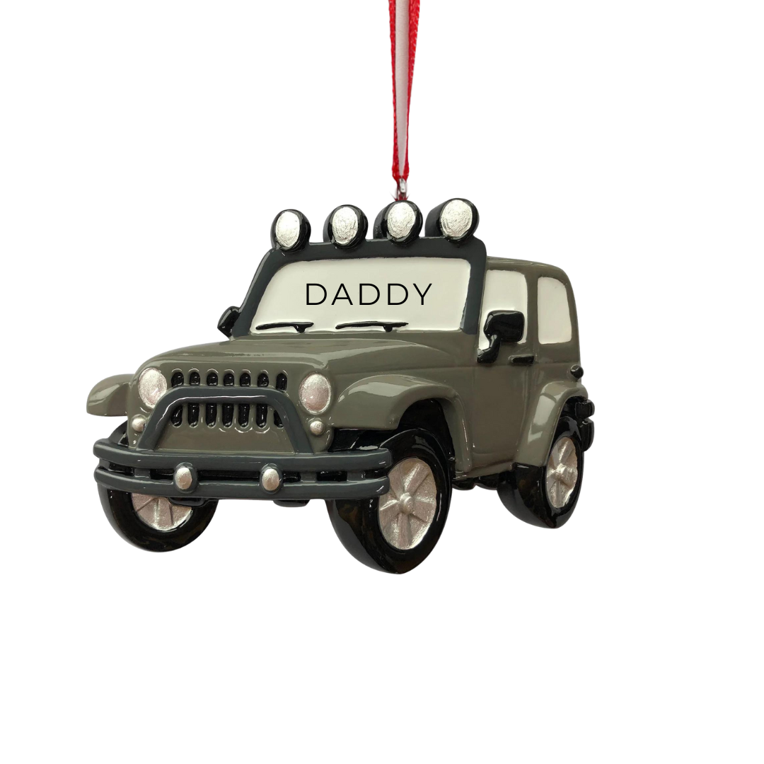 Personalized Jeep 4X4  Ornament Grey - Custom Holiday Gift