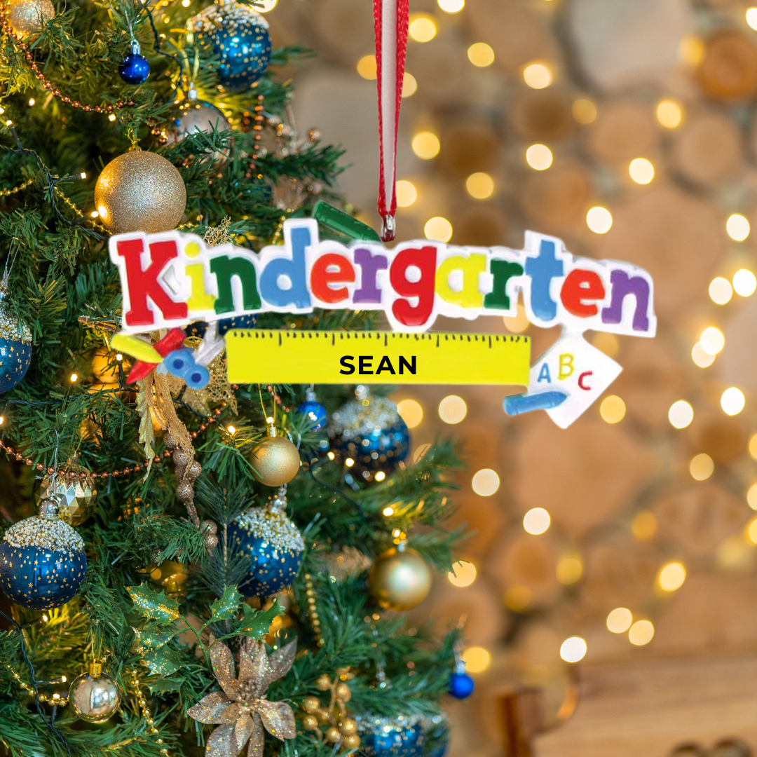 Personalized Kindergarten Ornament - Custom Holiday Gift