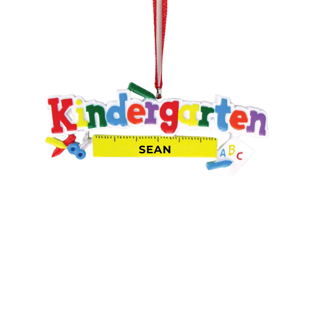 Personalized Kindergarten Ornament - Custom Holiday Gift