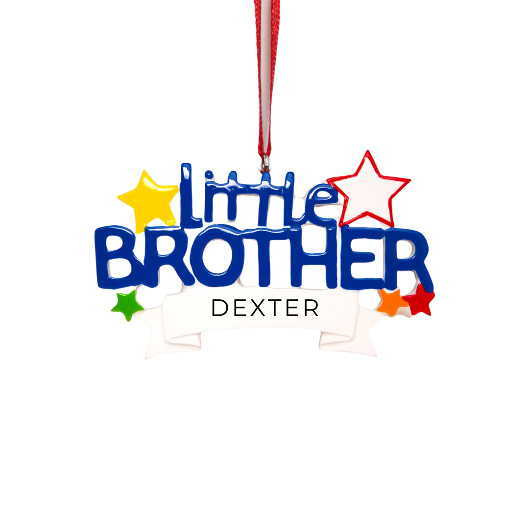 Personalized Little Brother Ornament - Custom Holiday Gift