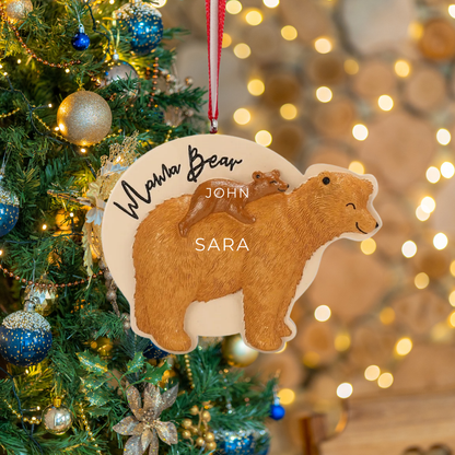 Personalized Mama bear Ornament - Custom Holiday Gift