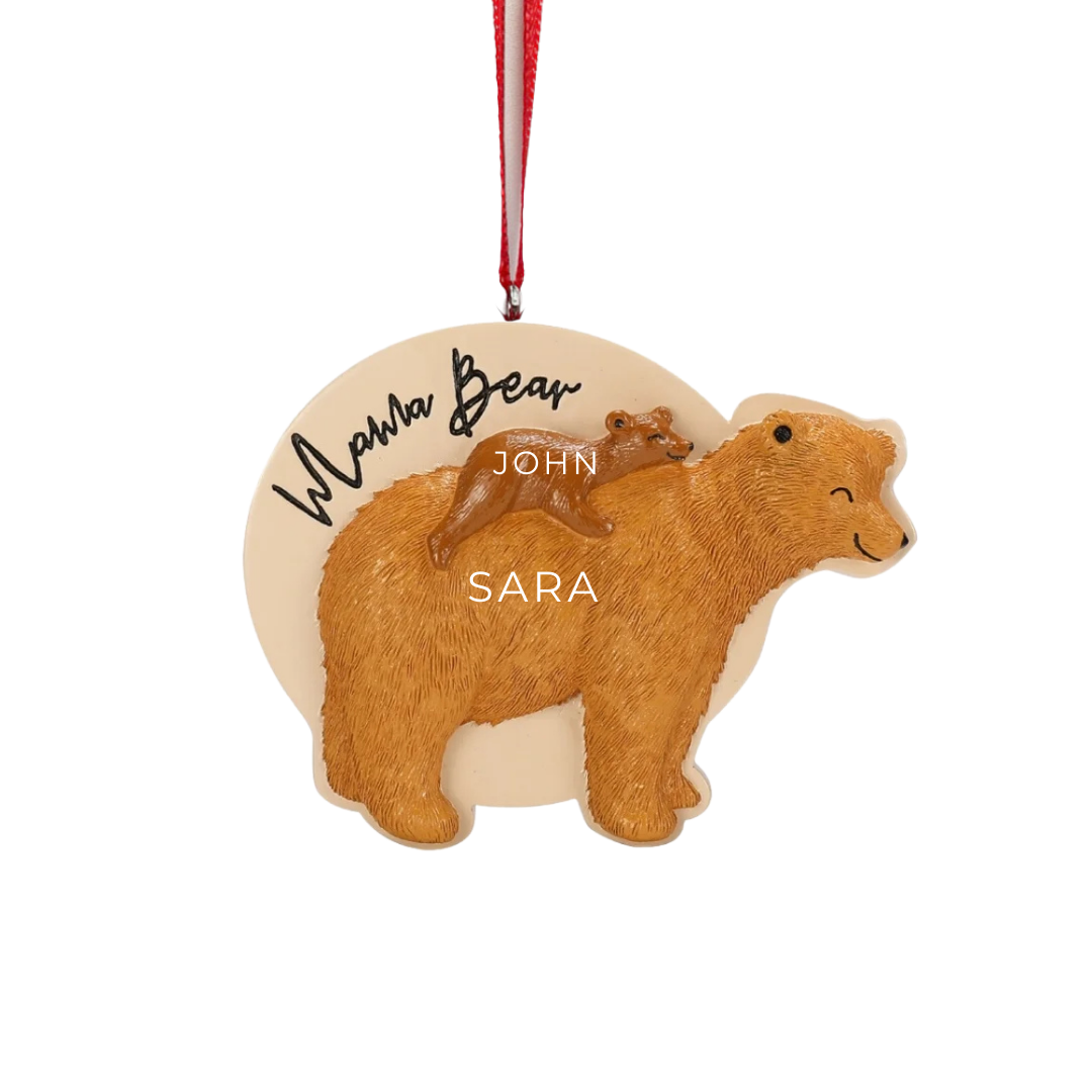 Personalized Mama bear Ornament - Custom Holiday Gift