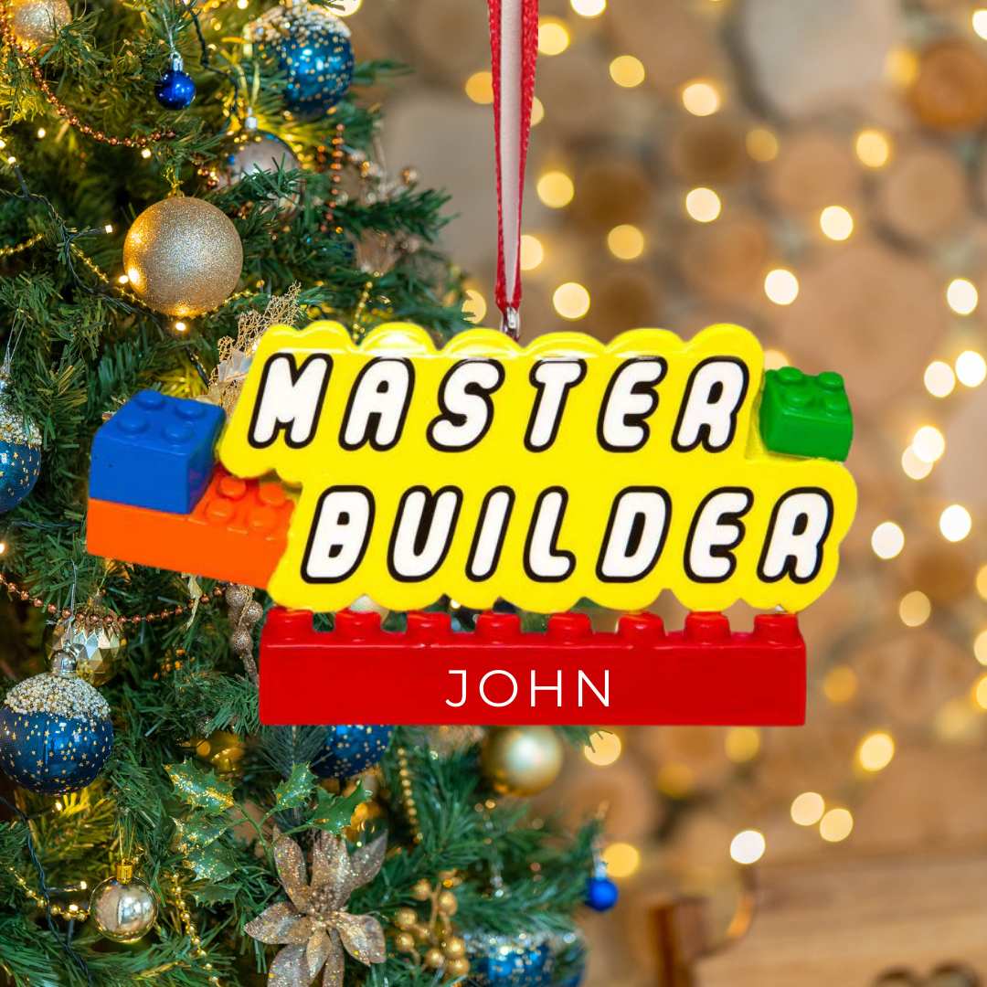 Personalized Master Builder Ornament - Custom Holiday Gift