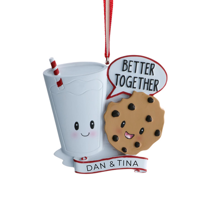 Personalized Milk & Cookie Ornament - Custom Holiday Gift