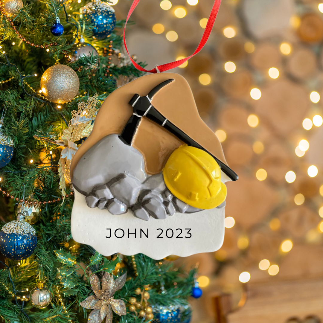 Personalized Mining Ornament - Custom Holiday Gift