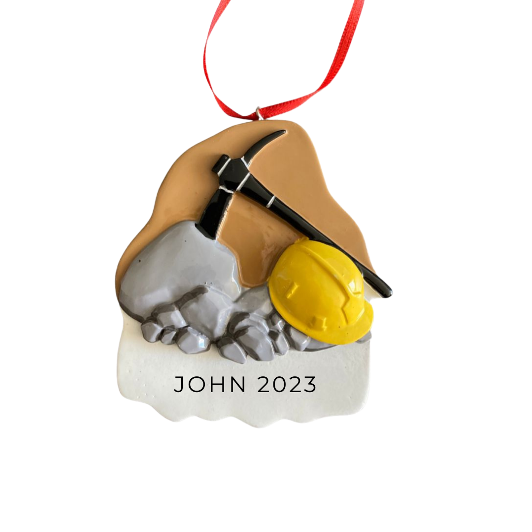 Personalized Mining Ornament - Custom Holiday Gift