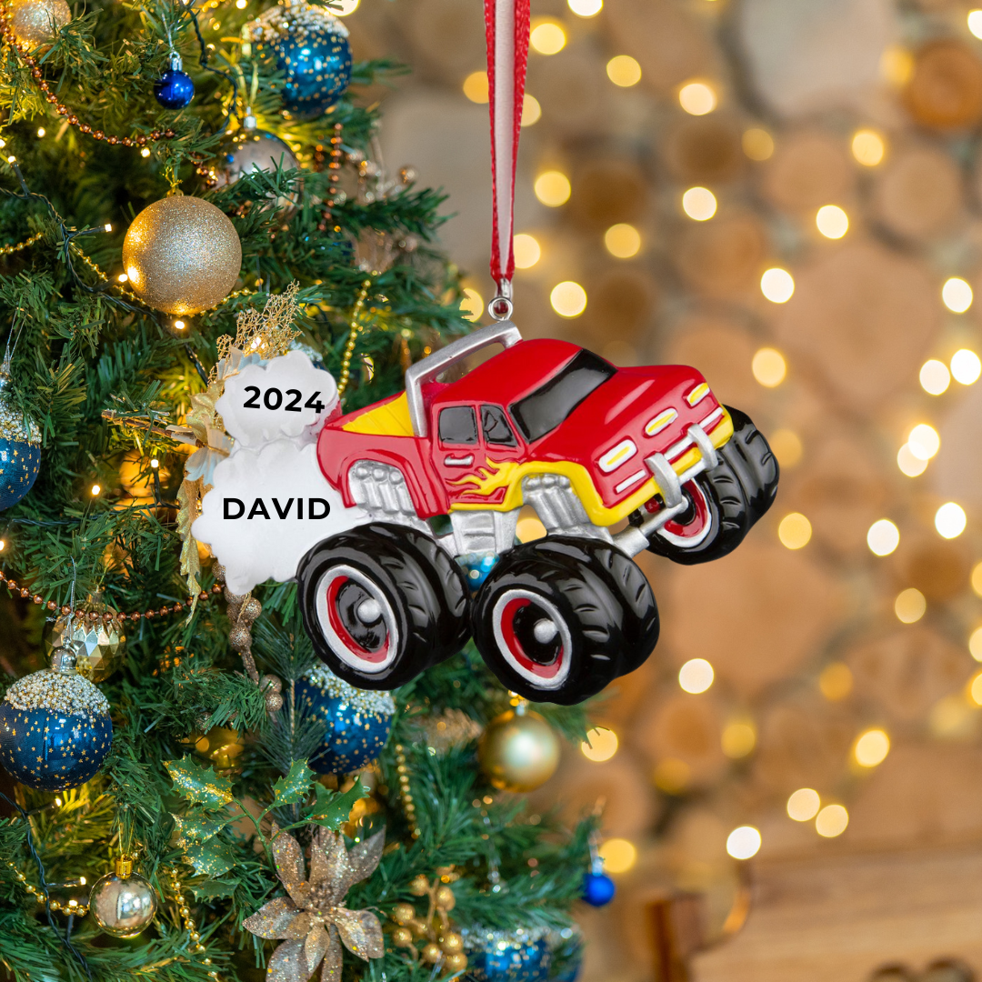 Personalized Monster Truck Ornament - Custom Holiday Gift