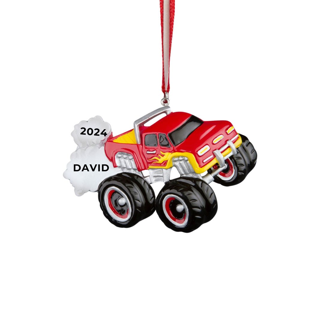 Personalized Monster Truck Ornament - Custom Holiday Gift