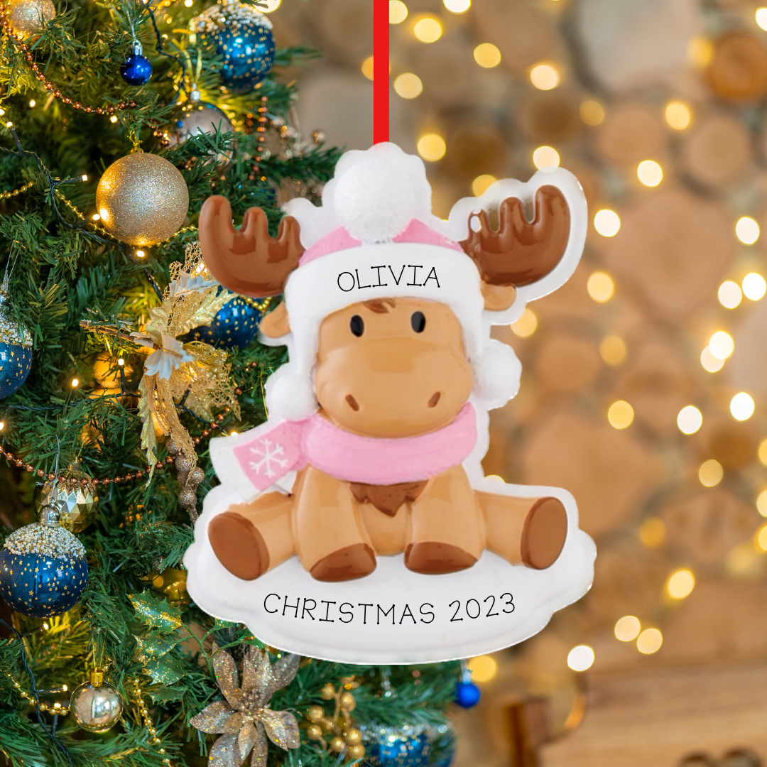 Personalized Moosepink2 ornament - Custom Holiday Gift