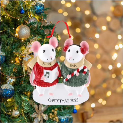 Personalized Mouse Couple Ornament - Custom Holiday Gift