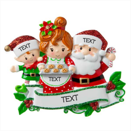 Mr & Mrs Claus family of 3 Ornament