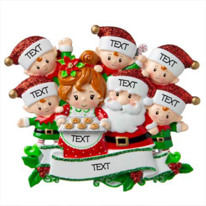 Mr & Mrs Claus family of 7 Ornament