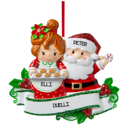 Personalized Mr & Mrs Claus Couple Ornament - Custom Holiday Gift