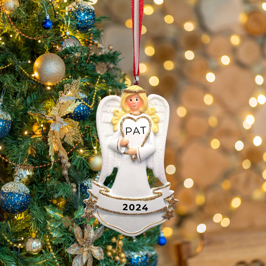 Personalized New Angel Ornament - Custom Holiday Gift