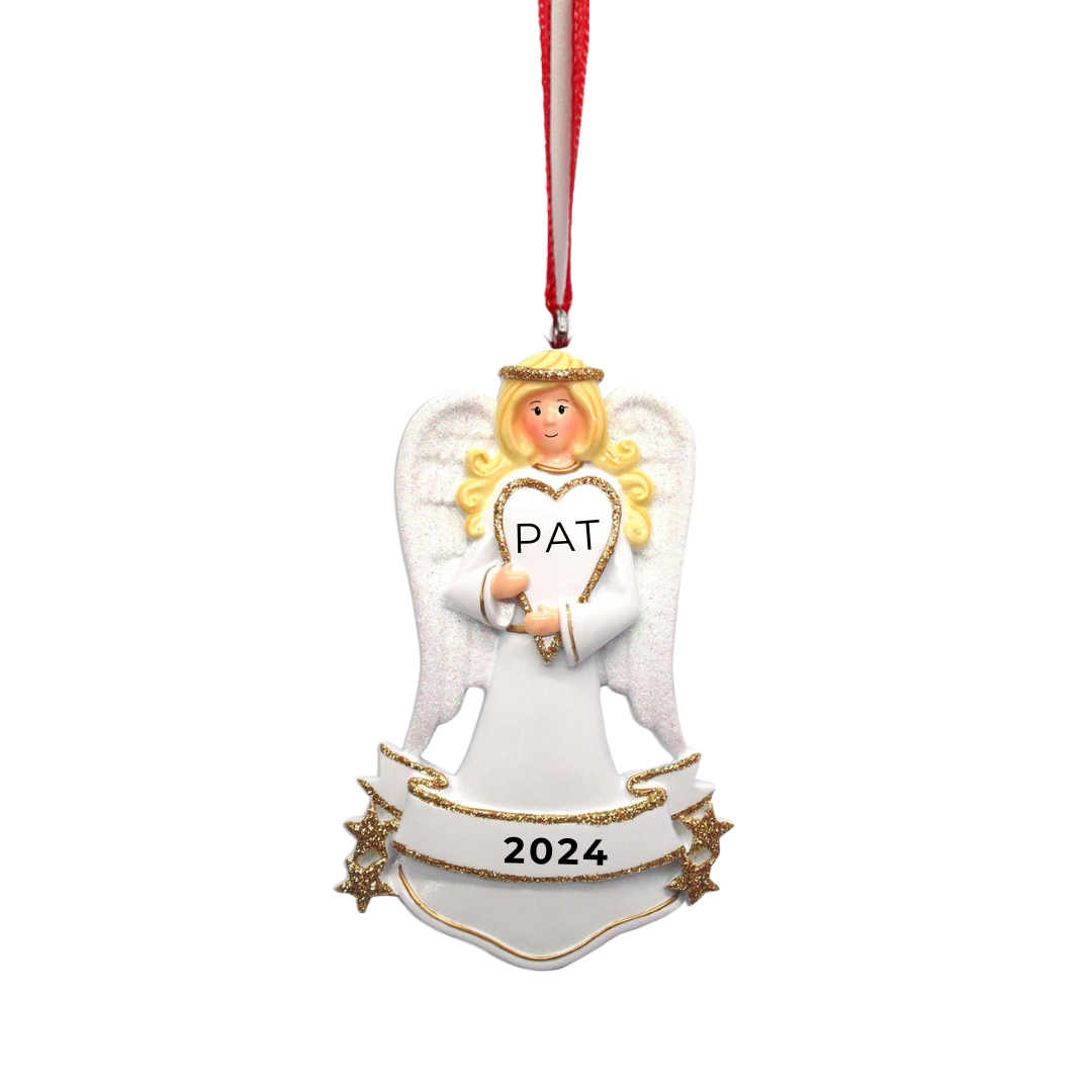 Personalized New Angel Ornament - Custom Holiday Gift