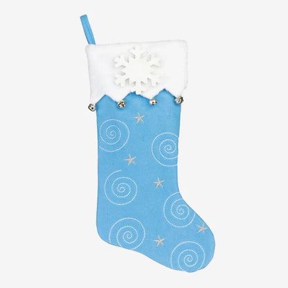 Personalized New Blue Swirl Stocking - Custom Holiday Gift