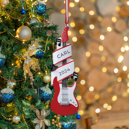 Personalized New Electric Guitar Ornament - Custom Holiday Gift